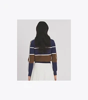 Cropped Tech Nylon Tennis Sweater