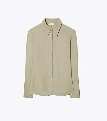 Cuffed Viscose Shirt