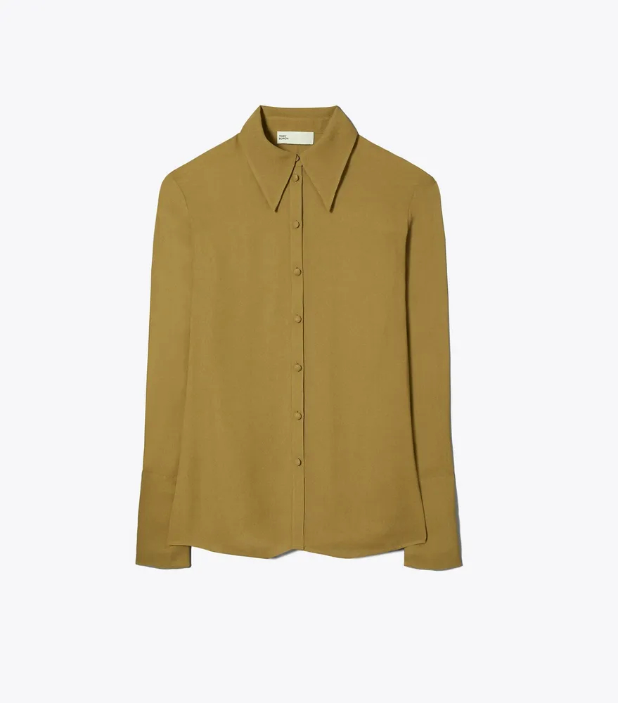 Cuffed Viscose Shirt