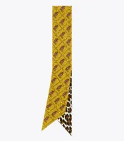 Curly Ditsy Double-Sided Silk Ribbon Tie 