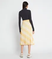 Deep Pleated Tech Knit Skirt