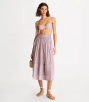Ditsy Floral Ruched-Waist Skirt