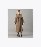 Double-Faced Wool Hooded Wrap Coat