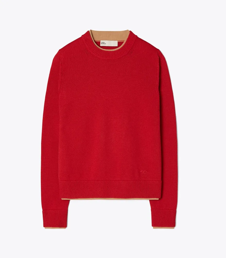 Double Layer Cashmere Crewneck