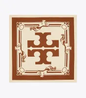 Double-Sided Cavalier Logo Silk Square Scarf