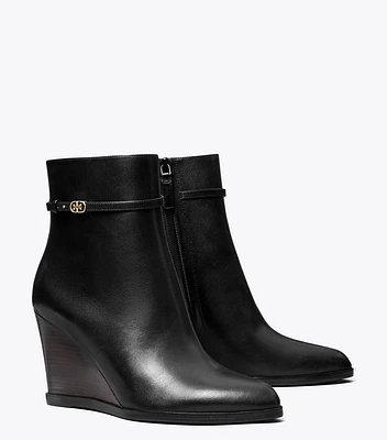Double T Buckle Wedge Boot