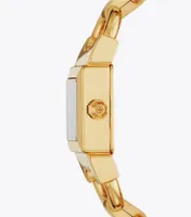 Double T Link Watch, Gold-Tone Stainless Steel/Navy