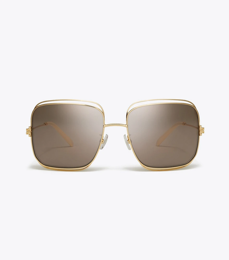 Eleanor Oversized Metal Square Sunglasses