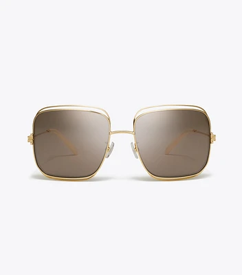 Eleanor Oversized Metal Square Sunglasses