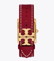 Eleanor Watch, Red Patent Leather/Gold-Tone Stainless Steel, 25 x 36MM