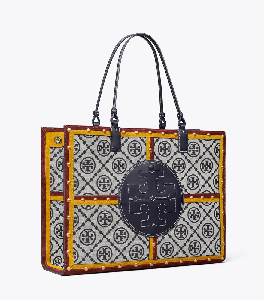 Tory Burch Ella Canvas Quadrant Mini Tote Bag