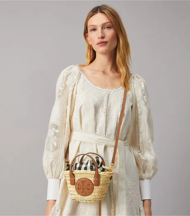 Tory Burch Ella Large Straw Basket Tote Bag