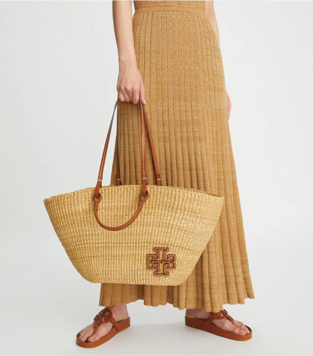 Tory Burch Women's Ella Striped Straw Basket Tote