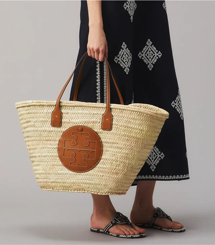 Ella Straw Basket Tote Bag