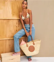 Ella Straw Basket Tote Bag
