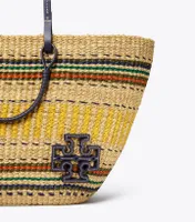 Ella Striped Straw Basket Tote