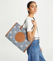 Ella T Monogram Denim Tote