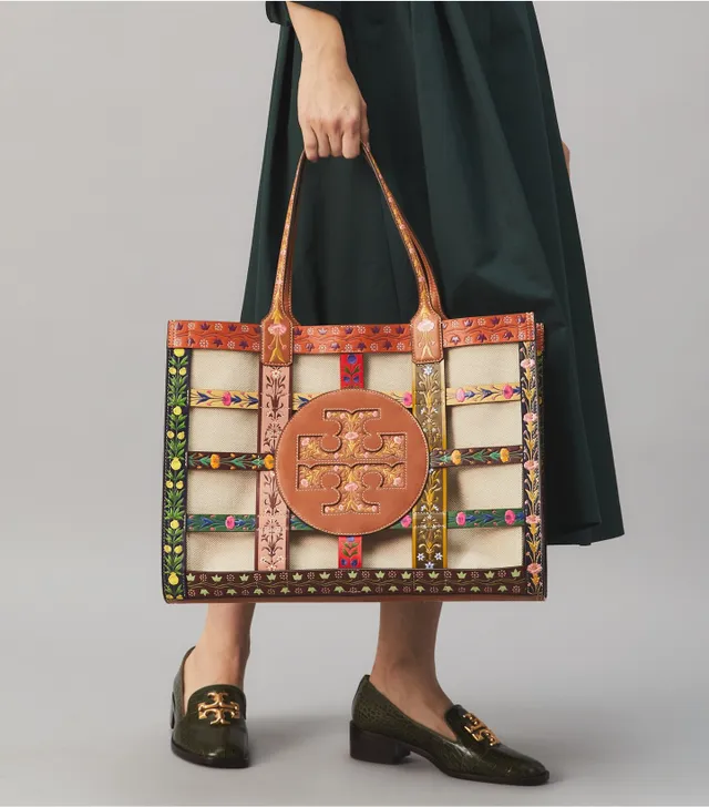 Ella Raffia Mélange Chain Tote: Women's Designer Tote Bags