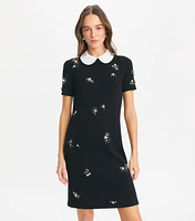 Embellished Poplin Collar Sweater Dress