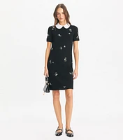 Embellished Poplin Collar Sweater Dress