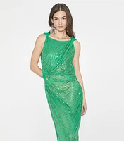 Embellished Viscose Knot Dress