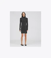 Embellished Viscose Turtleneck Dress