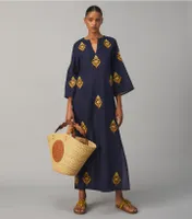 Embroidered Cotton Voile Caftan