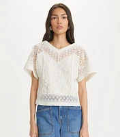 Embroidered Linen Top