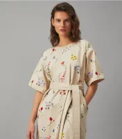 Embroidered Shift Dress