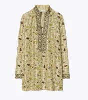Embroidered Silk Tory Tunic