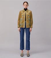 Embroidered Suede Reva Jacket