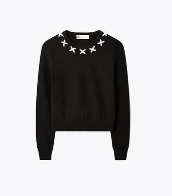 Embroidered Wool Sweater