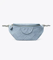 Fleming Denim-Print Suede Belt Bag