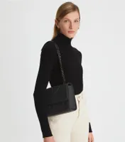 Fleming Matte Convertible Shoulder Bag In Gray Heron