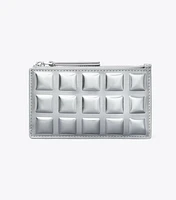 Fleming Metallic Square Quilt Zip Card Case