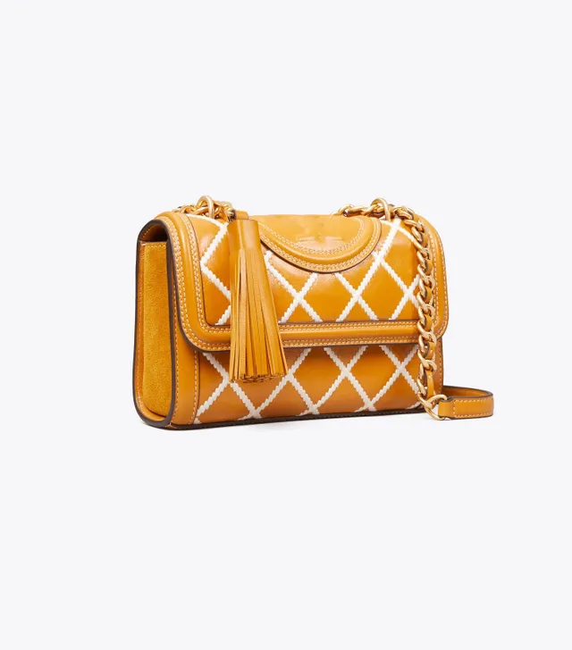 Tory Burch Fleming Pop Quilt Double-Zip Mini Bag