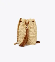 Fleming Soft Straw Mini Bucket Bag