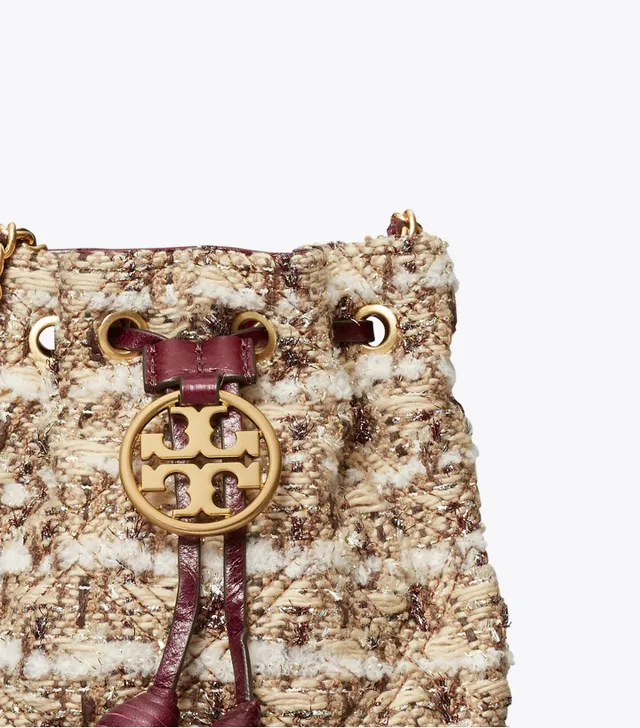 Tory Burch Fleming Soft Tweed Mini Bucket Bag - ShopStyle