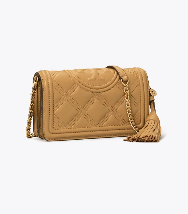 Tory Burch Fleming Soft Wallet Crossbody in Green