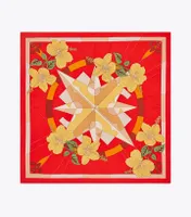 Floral Compass Silk Square Scarf 