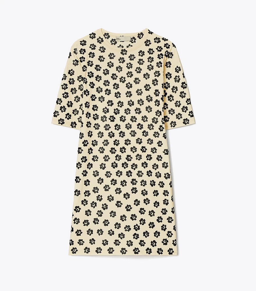 Flower Stencil T-Shirt Dress