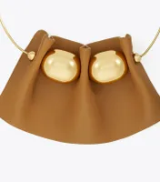 Fluted Leather Collar Necklace