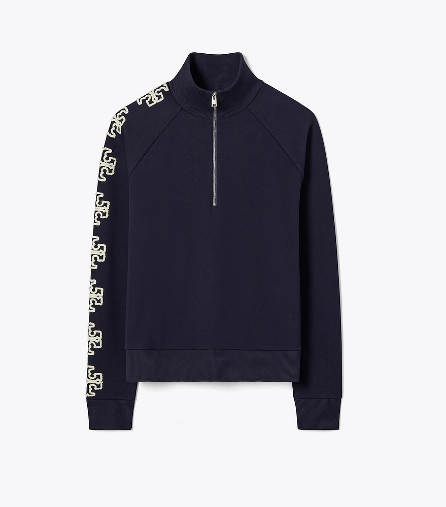 French Terry Logo Sleeve Half-Zip Sweatshirt