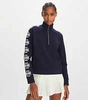 French Terry Logo Sleeve Half-Zip Sweatshirt