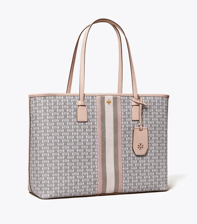 Tory Burch Brown, Pattern Print Coated Canvas Tote Bag