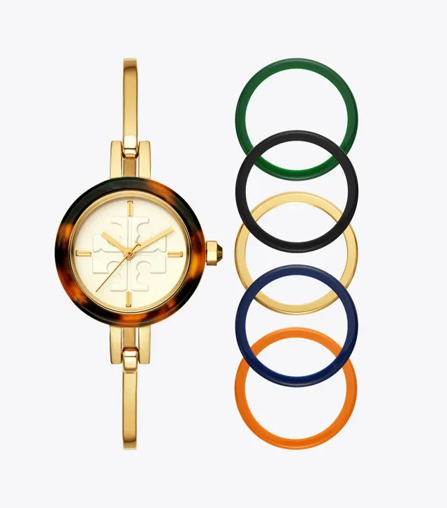 Evil Eye Bangle Watch, Gold-Tone/Ivory, 25 MM: Women's Designer Strap  Watches