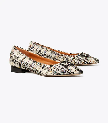 Gigi Tweed Pointed-Toe Flat