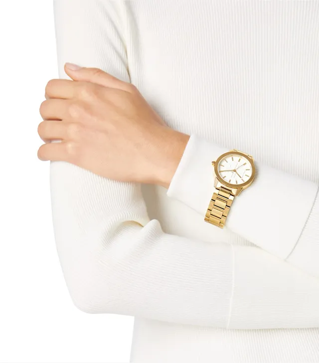NEW✅ TORY BURCH GIGI Gold Plated Stainless Steel Ivory Dial 36mm Watch  TBW2010