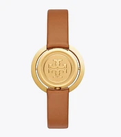 Grier Watch, Luggage Leather/Gold Tone/Ivory, 26 MM