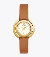 Grier Watch, Luggage Leather/Gold Tone/Ivory, 26 MM